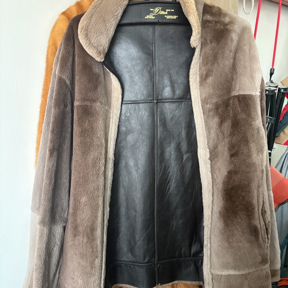 Luxurious Sheared BEAVER Bomber Jacket Reversible To Leather